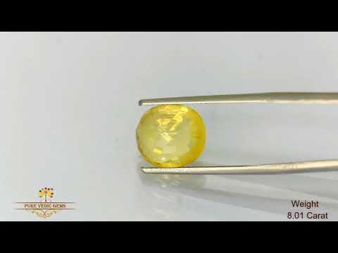 Yellow Sapphire 8.01ct.On-Demand video