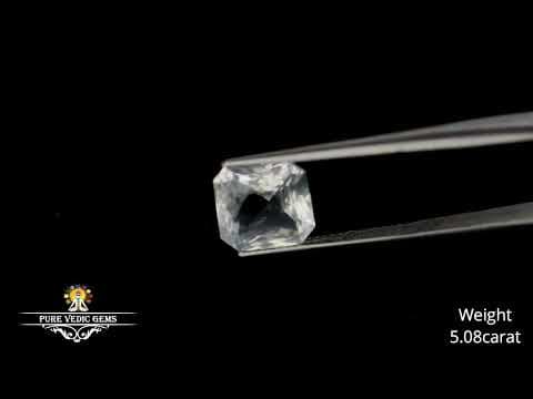 White Sapphire 5.08ct.On-Demand video