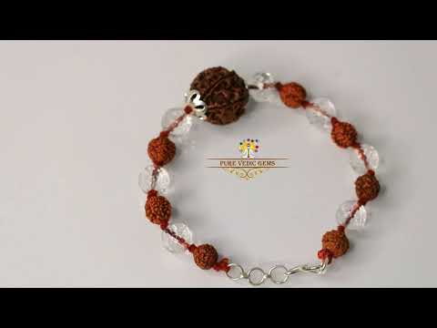 6 Mukhi Rudraksha Bracelet Shukra Kawach in Silver video