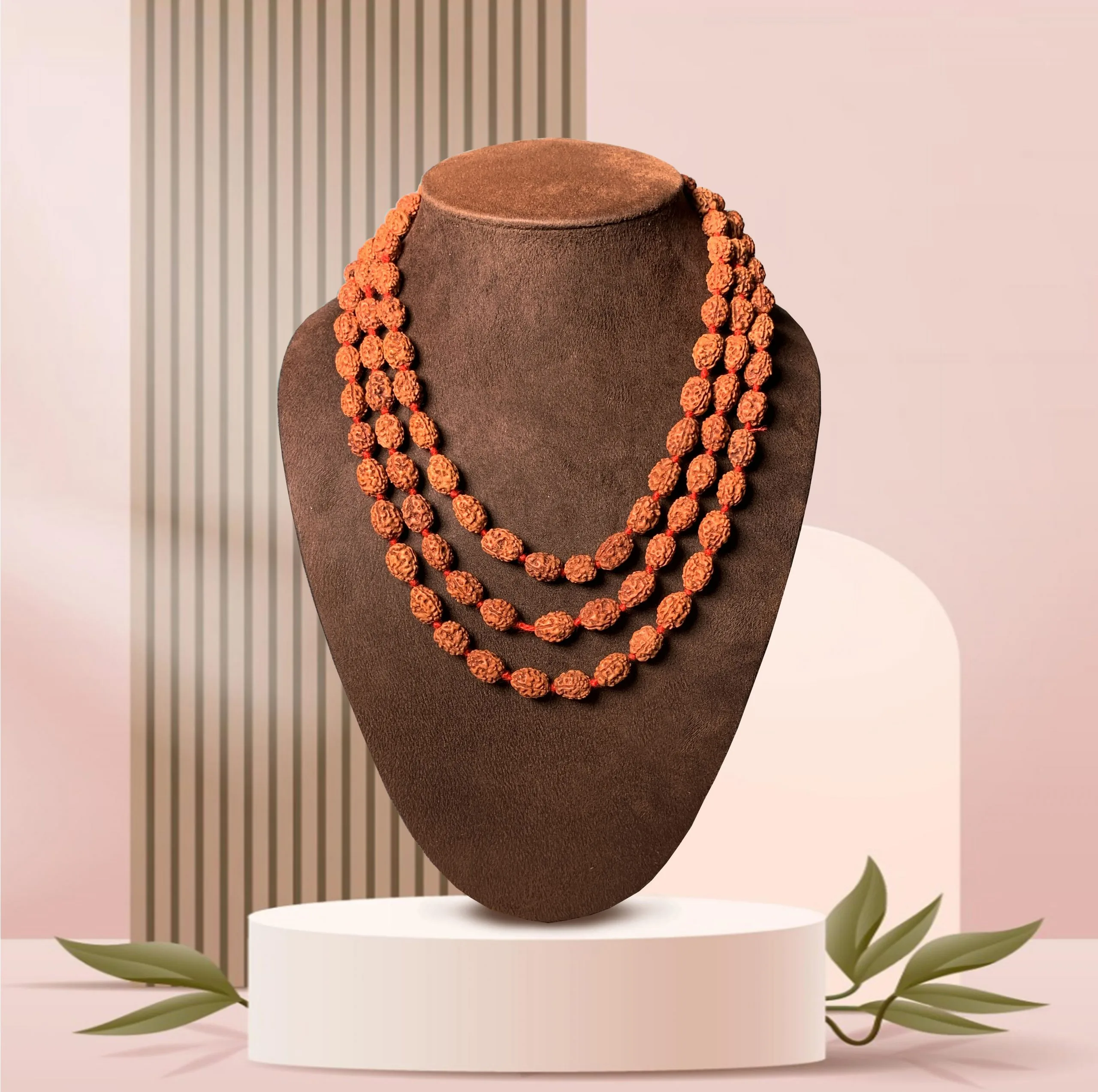 3 Mukhi Rudraksha Mala 13MM — image 1