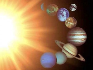 Sun with solar planets
