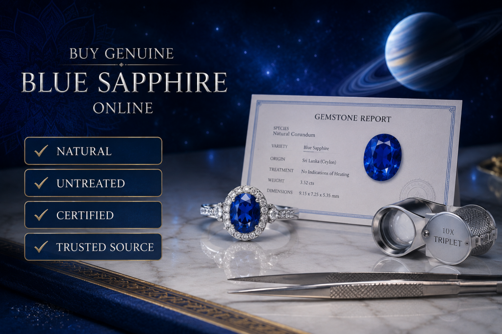 buy genuine blue sapphire gemstone