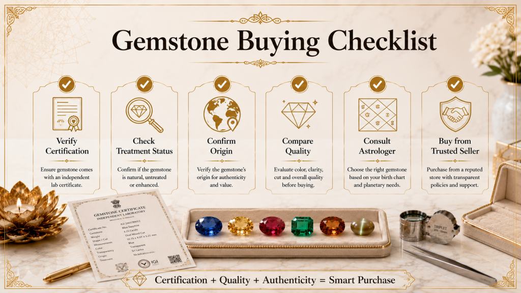 gemstone buying checklist