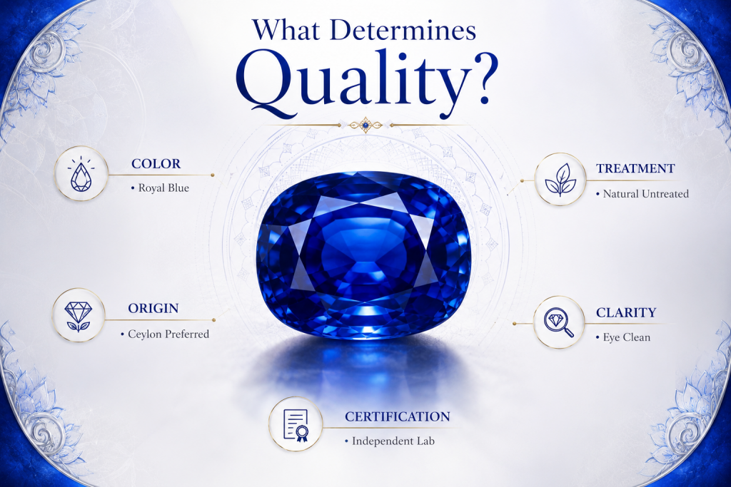 what determines quality blue sapphire