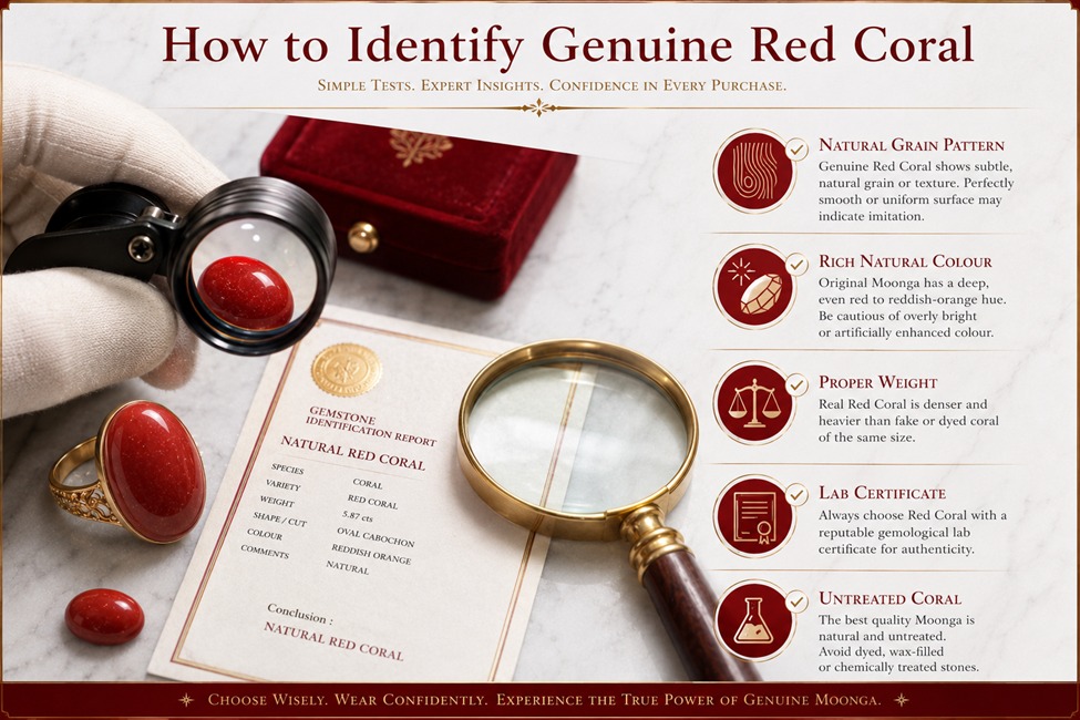 how to identify genuine red coral