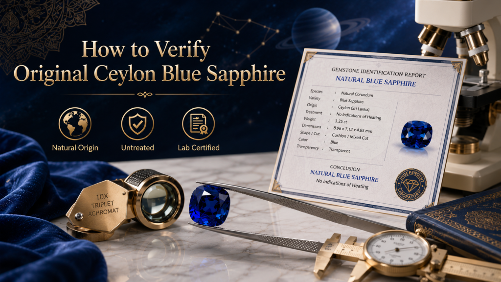 how to verify original ceylon blue sapphire