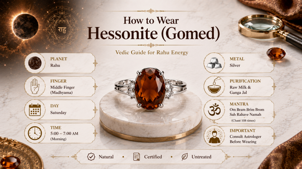 how to wear hessonite Gomed