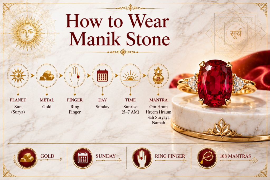 how to wear manik stone