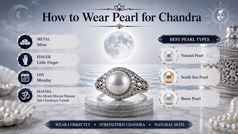 how to wear pearl for chandra