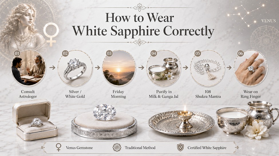 how to wear white sapphire correctly