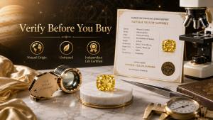 verify before you buy yellow sapphire